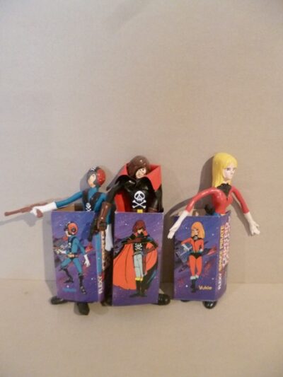 CAPITAN HARLOCK FLEXY - CEPPIRATTI - SERIE COMPLETA (HARLOCK YUKIE TADASHI) - 1978 RAI TOEI ANIMATION CO. - IN BLISTER -16-17-18CM