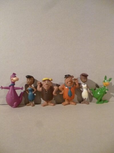 FLINTSTONES (PVC) FRED BARNEY WILMA BETTY DINO KANGURU SERIE CPL FABIANPLASTICA 5-6CM