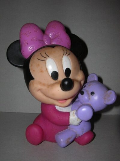 MINNIE BABY CON ORSETTO CHINA DISNEY - ANNI'80  - 14CM