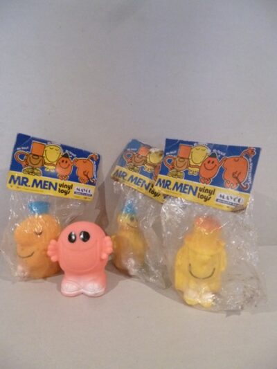 MR MEN SERIE COMPLETA 4 PEZZI SILLY-HAPPY-TICKLE-TOPSY MADE IN IRLAND MAYCO 1976 -  9-10 -11CM