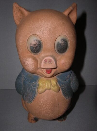 PALLINO -PORKY PIG- W.BROS CARTOONS INC. - ANNI '60  - 15CM