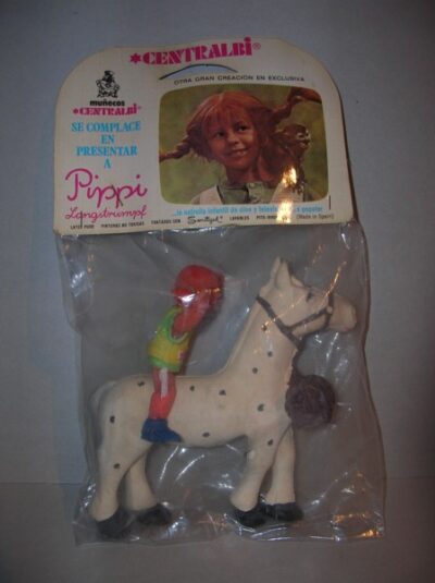 PIPPI CALZELUNGHE A CAVALLO CENTRALBI MADE IN SPAIN 1975 (IN BLISTER)  - 14CM