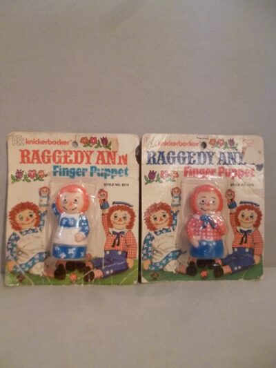 RAGGEDY AQNN E RAGGEDY ANDY PUPAZZI PER DITO  - IN BLISTER - 1972 - 8CM