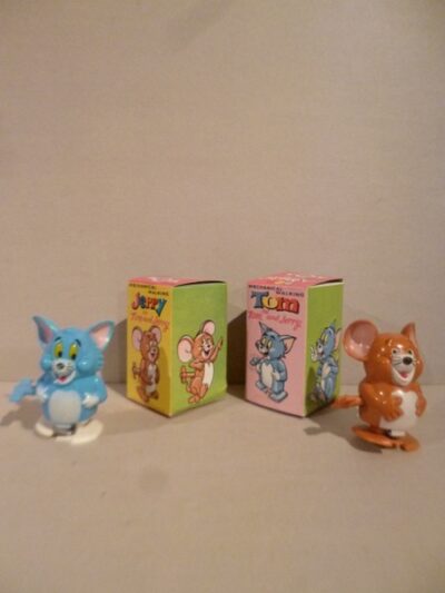 TOM E JERRY MECHANICAL WALKING MARX TOYS - IN BOX - 1970 - 8CM