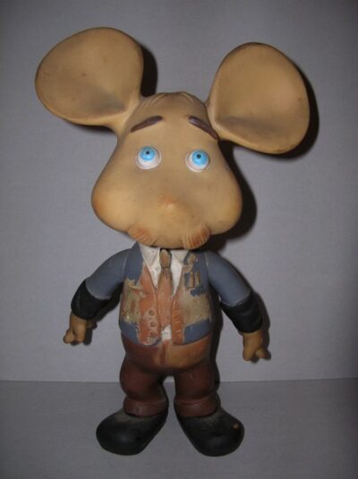 TOPO GIGIO CON BAFFI IN GIACCA E CRAVATTA - ANNI '60  - 29CM