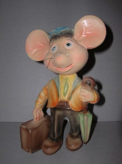 TOPO GIGIO CON VALIGIA - ANNI '60 - 18CM