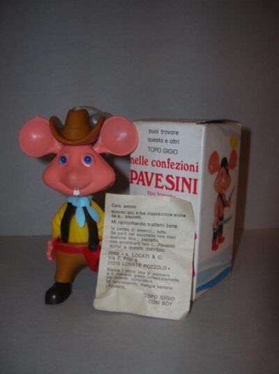 TOPO GIGIO PAVESINI COW BOY - IN BOX -  CON CARTINA  - 12CM