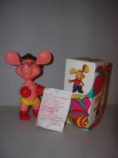 TOPO GIGIO PAVESINI PUGILE - IN BOX -  CON CARTINA  - 12CM