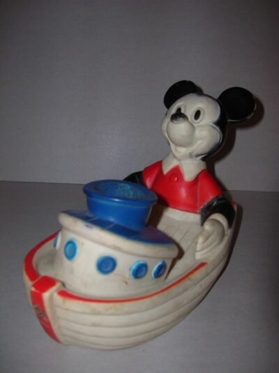 TOPOLINO IN BARCA -MICKEY MOUSE- BUBBLE BARGE W.D.P. A CHILD GUIDANCE TOY  - 12CM